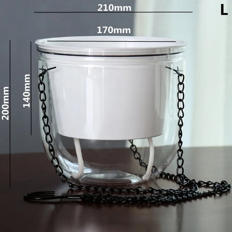 Modern Self-Watering Hanging Planter – Clear PET Plastic Indoor Flower Pot