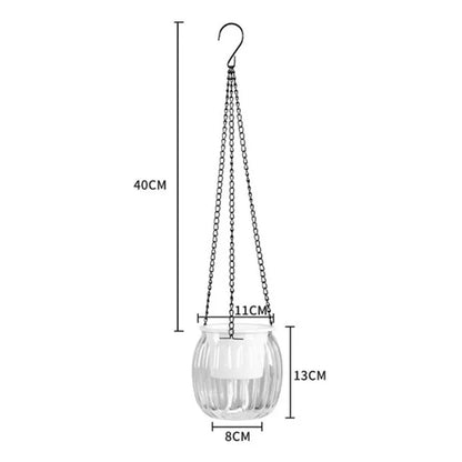 Modern Self-Watering Hanging Planter – Clear PET Plastic Indoor Flower Pot