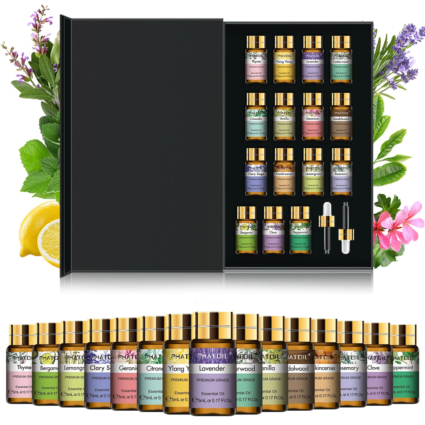 PHATOIL 15-Piece Essential Oils Set for Wellness & Fragrance Lovers!