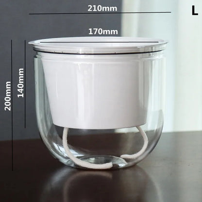 Modern Self-Watering Hanging Planter – Clear PET Plastic Indoor Flower Pot