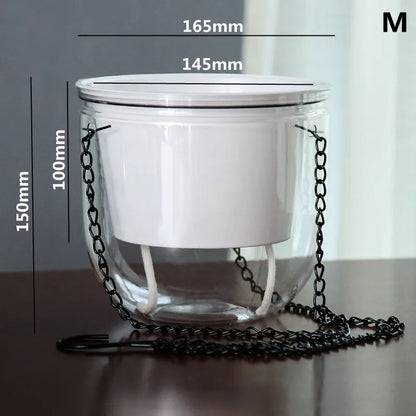 Modern Self-Watering Hanging Planter – Clear PET Plastic Indoor Flower Pot