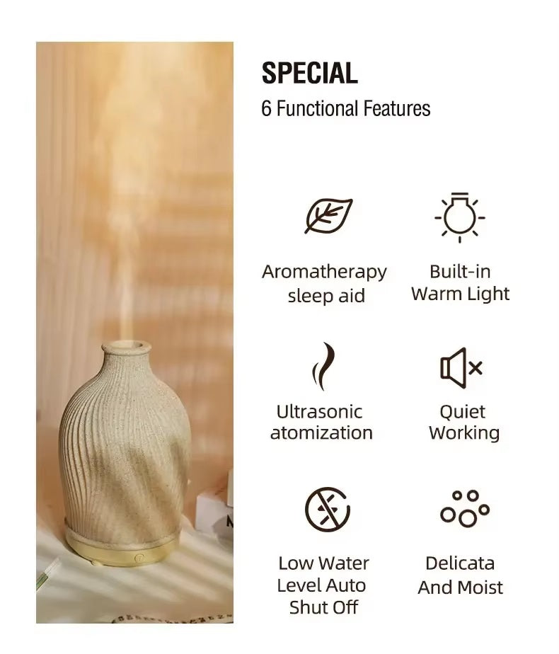 QIWAN Essential Oil Air Humidifier Purifier – Vase Shaped