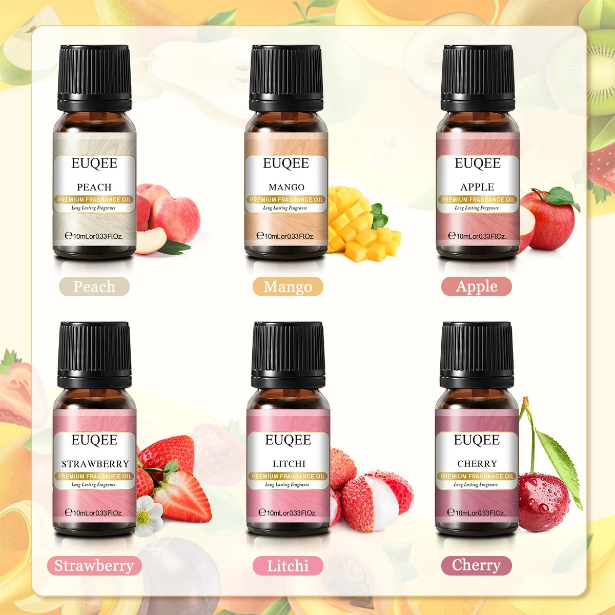 Trish n Bobs oil EUQEE 6-Piece Holiday & Nature Essential Oils Set – Festive, Spicy, and Cozy Scents for Diffusers, Soaps, and Candles