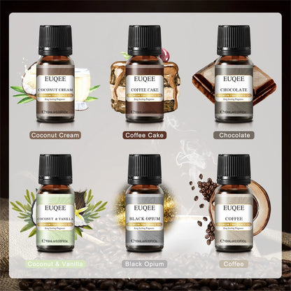 Trish n Bobs oil EUQEE 6-Piece Holiday & Nature Essential Oils Set – Festive, Spicy, and Cozy Scents for Diffusers, Soaps, and Candles