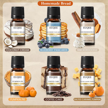 Trish n Bobs oil EUQEE 6-Piece Holiday & Nature Essential Oils Set – Festive, Spicy, and Cozy Scents for Diffusers, Soaps, and Candles