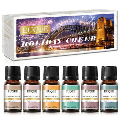 Trish n Bobs oil Holiday Cheer / 10ml EUQEE 6-Piece Holiday & Nature Essential Oils Set – Festive, Spicy, and Cozy Scents for Diffusers, Soaps, and Candles