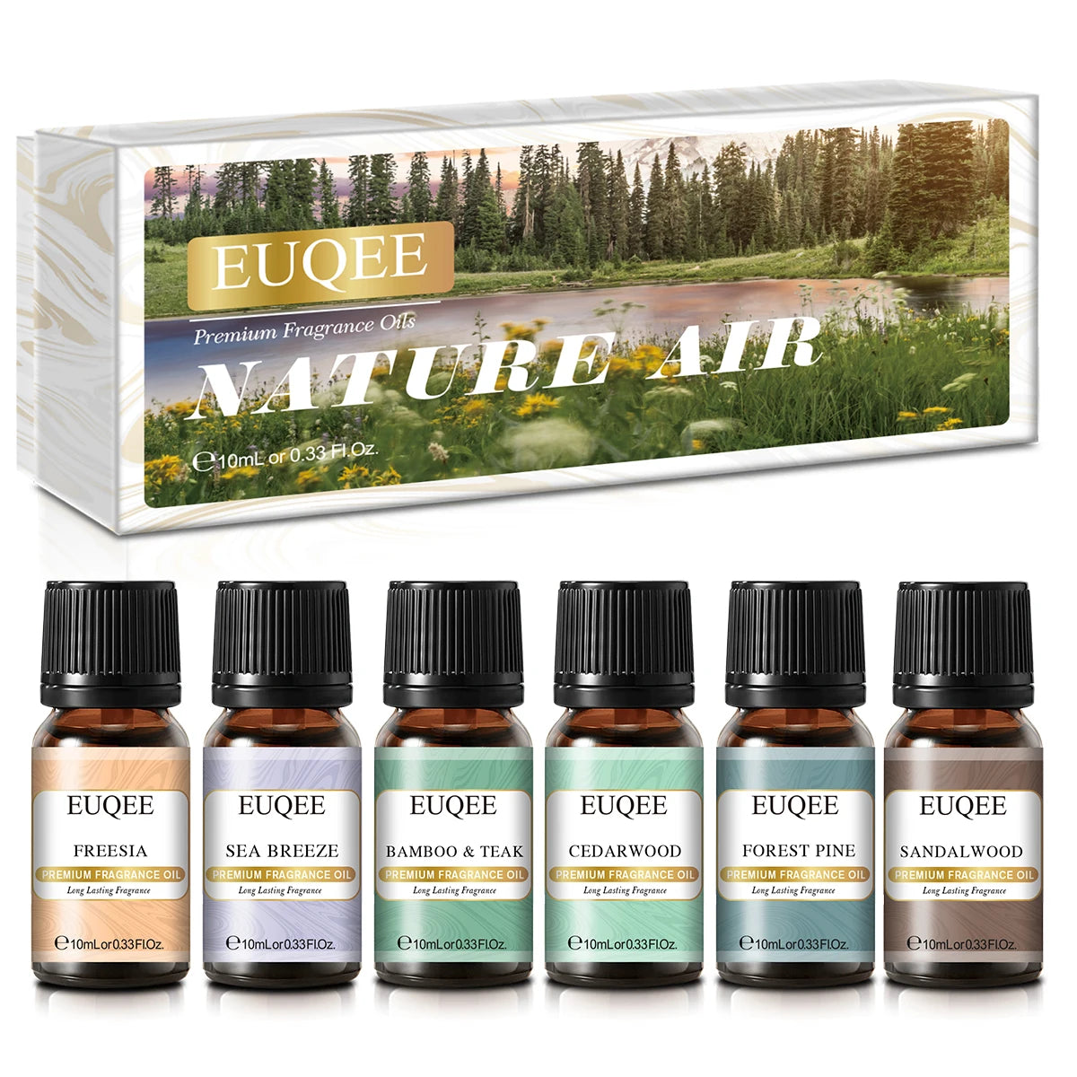 Trish n Bobs oil Nature Air / 10ml EUQEE 6-Piece Holiday & Nature Essential Oils Set – Festive, Spicy, and Cozy Scents for Diffusers, Soaps, and Candles