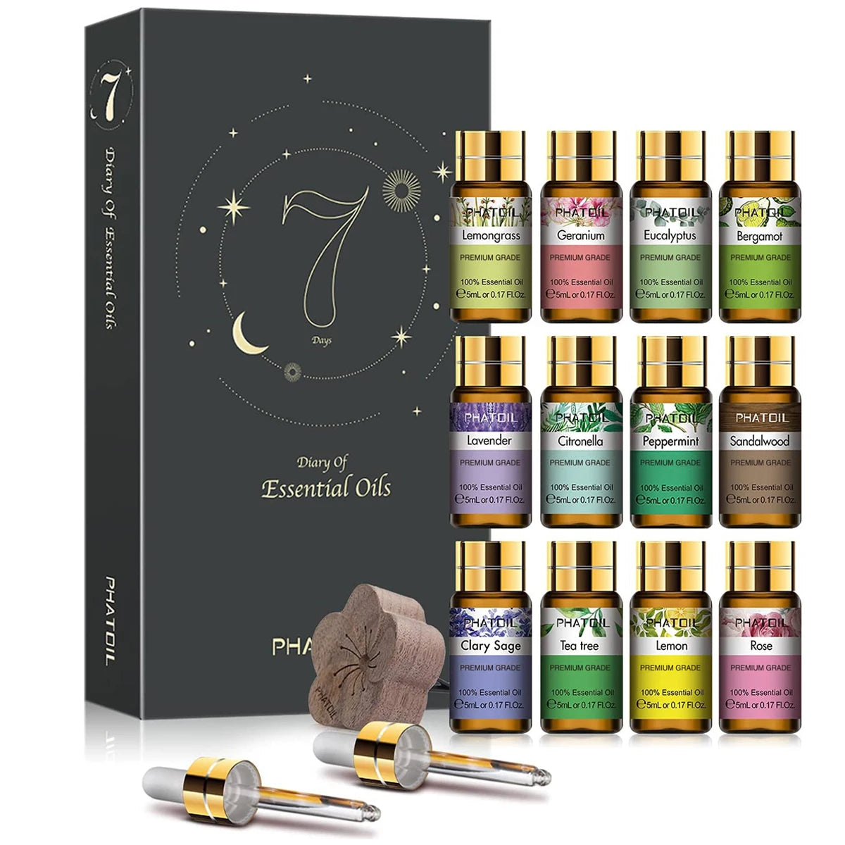 Trish n Bobs oil 12 piece Set / 5ml PHATOIL Essential Oils Combo - 12 Fragrant Oils for Home & Body!