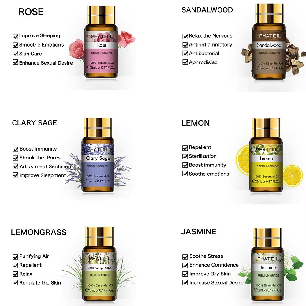 Trish n Bobs oil 12 piece Set / 5ml PHATOIL Essential Oils Combo - 12 Fragrant Oils for Home & Body!