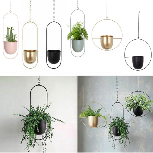 Metal Chain Hanging Flower Pot