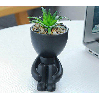 Trish n Bobs Pots & Planters Black Seated Cute Tree Man Pot